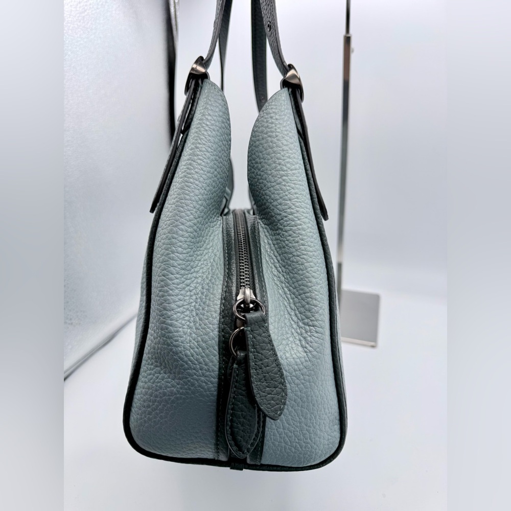 Coach Lori Shoulder Bag Wristlet Set Sage Aqua Pebble Leather Pewter C6627 - Picture 5 of 14
